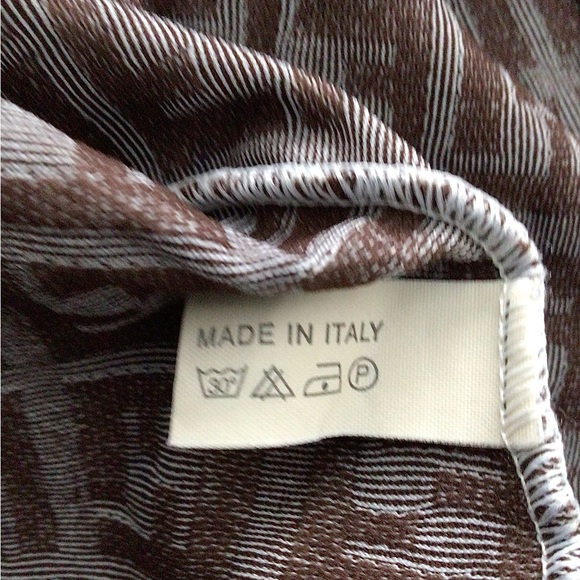 FENDI FF Monogram Beige Ivory Logo Print Top IT 44 (equiv. 4-6 US) - Picture 6 of 6